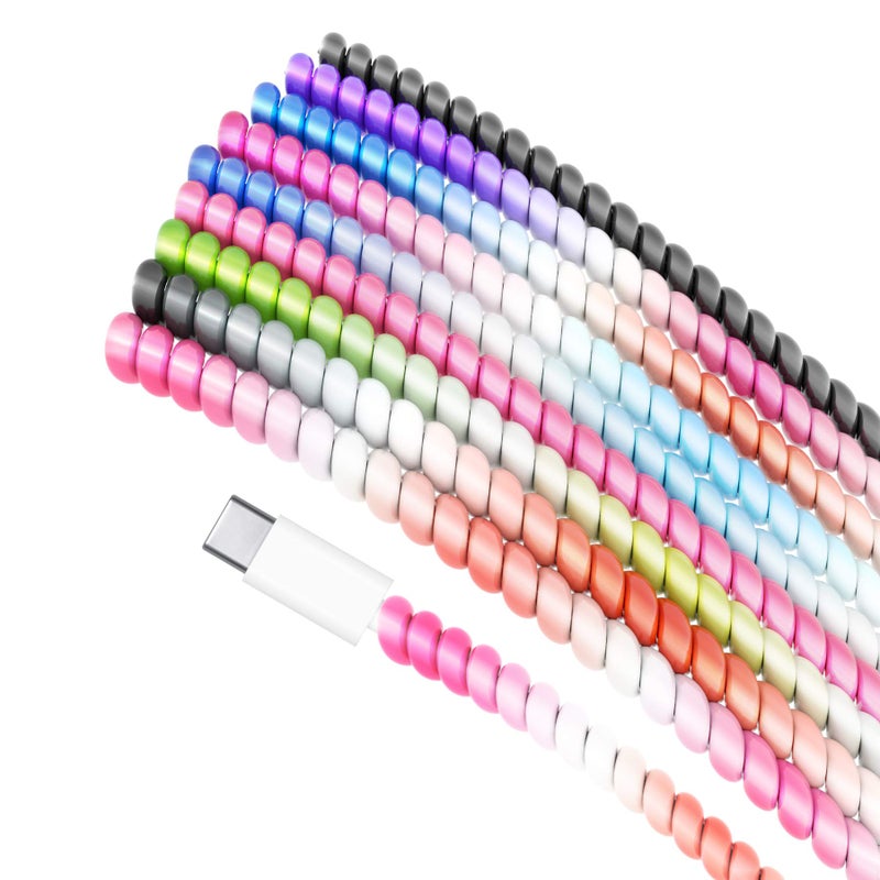 Rancco Spiral Cable Protector Headphone Cable Saver,9 Pc Cable Wire Repair/Pet Chew Cable Protector/Headphone Saver Strain Relief Cord Sleeve for USB Data Cable,Earphone etc[3.9ft/pc] - Image 1